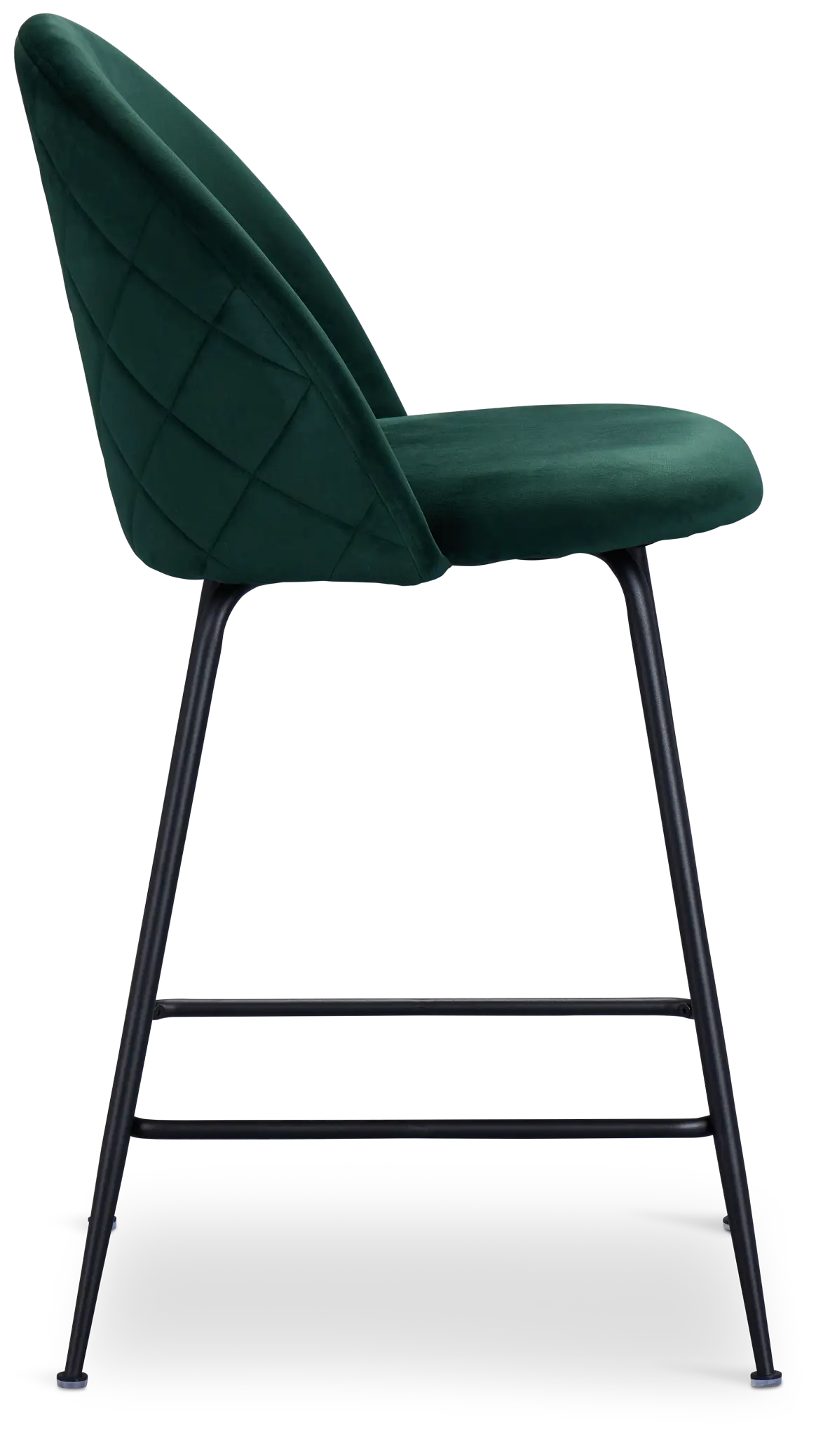 Capri Dark Green Velvet Upholstered 24" Barstools W/black Legs Capri Dark Green Velvet Upholstered 24" Barstools W/black Legs