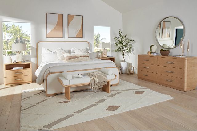 Malibu Light Tone Uph Panel Bed
