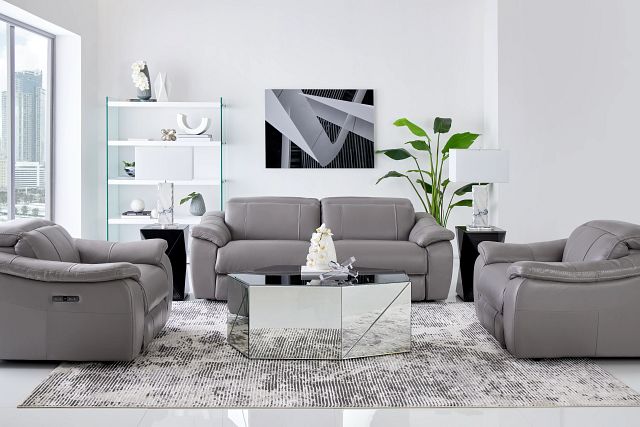 Marion Gray Lthr/vinyl Power Reclining Living Room