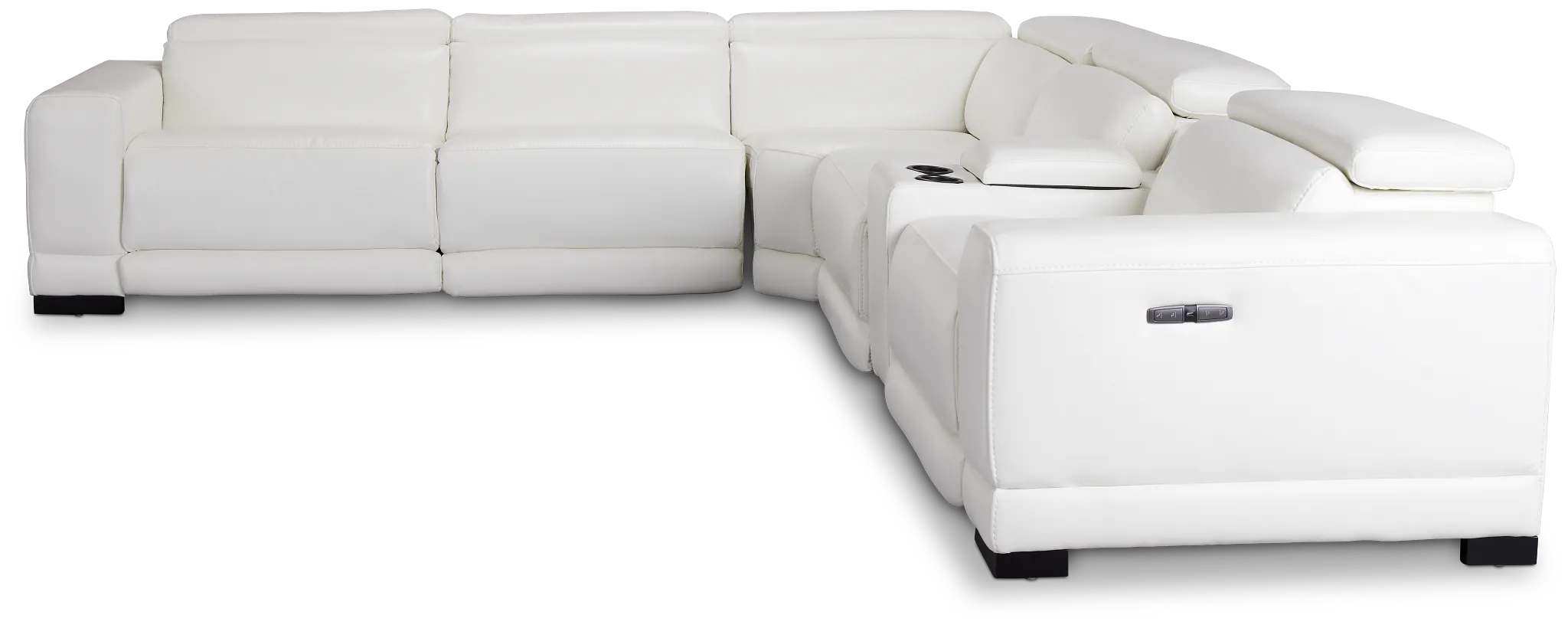 Lombardy White Micro Medium Dual Power 2-arm Reclining Sectional