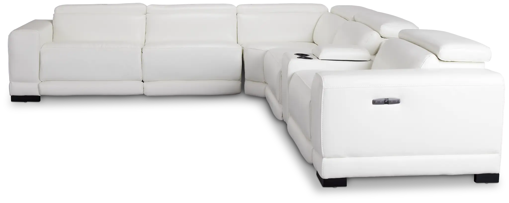 Lombardy White Micro Medium Dual Power 2-arm Reclining Sectional Lombardy White Micro Medium Dual Power 2-arm Reclining Sectional