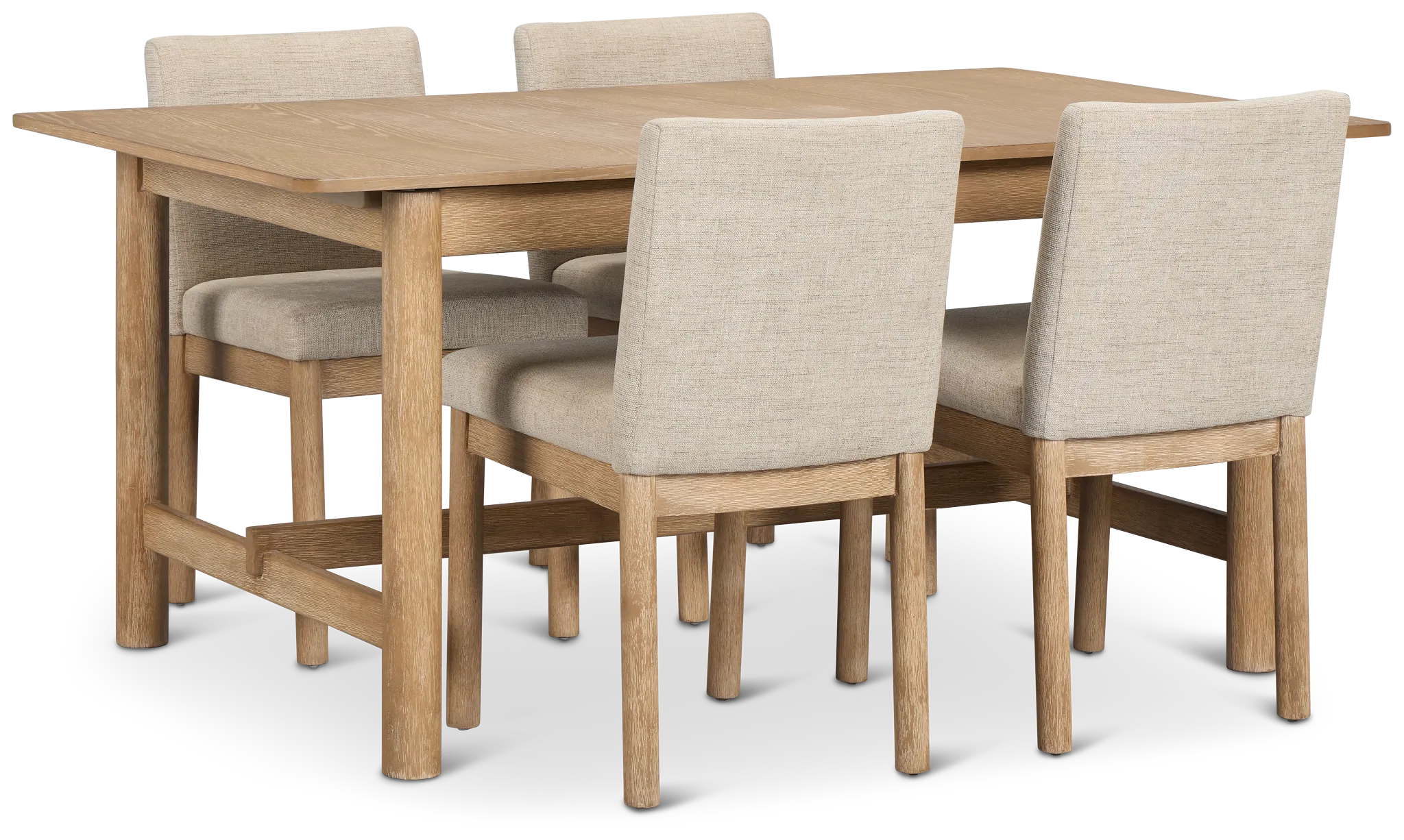 Taylor Light Tone Rect Table & 4 Upholstered Chairs