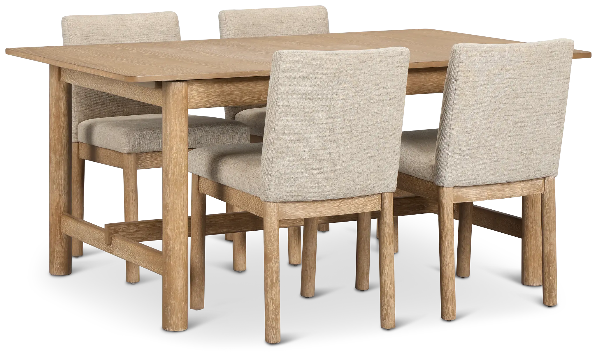 Taylor Light Tone Rect Table & 4 Upholstered Chairs Taylor Light Tone Rect Table & 4 Upholstered Chairs