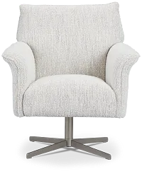 Imani White Fabric Swivel Accent Chair