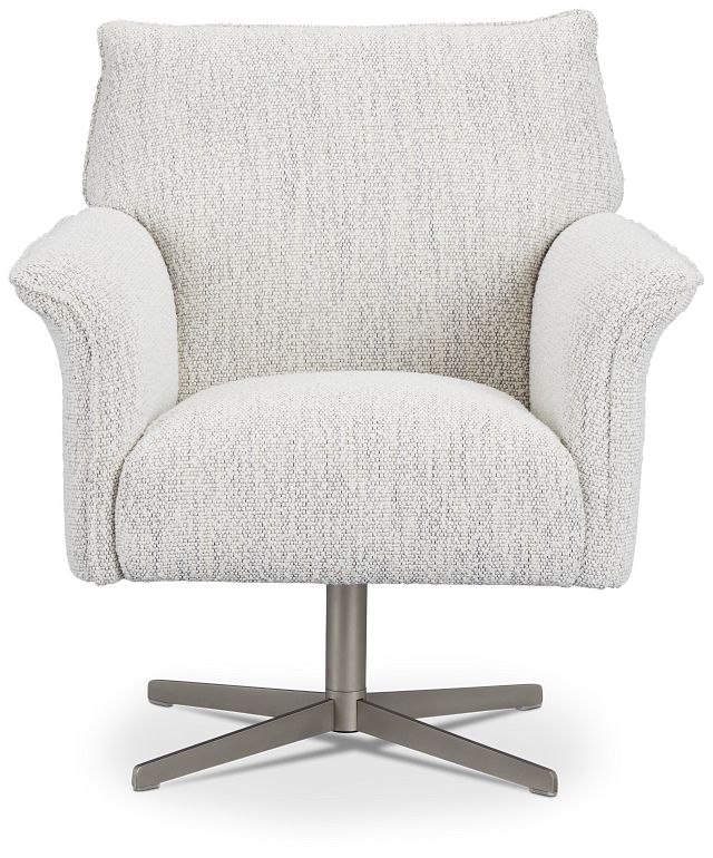 Imani Light Gray Fabric Swivel Accent Chair