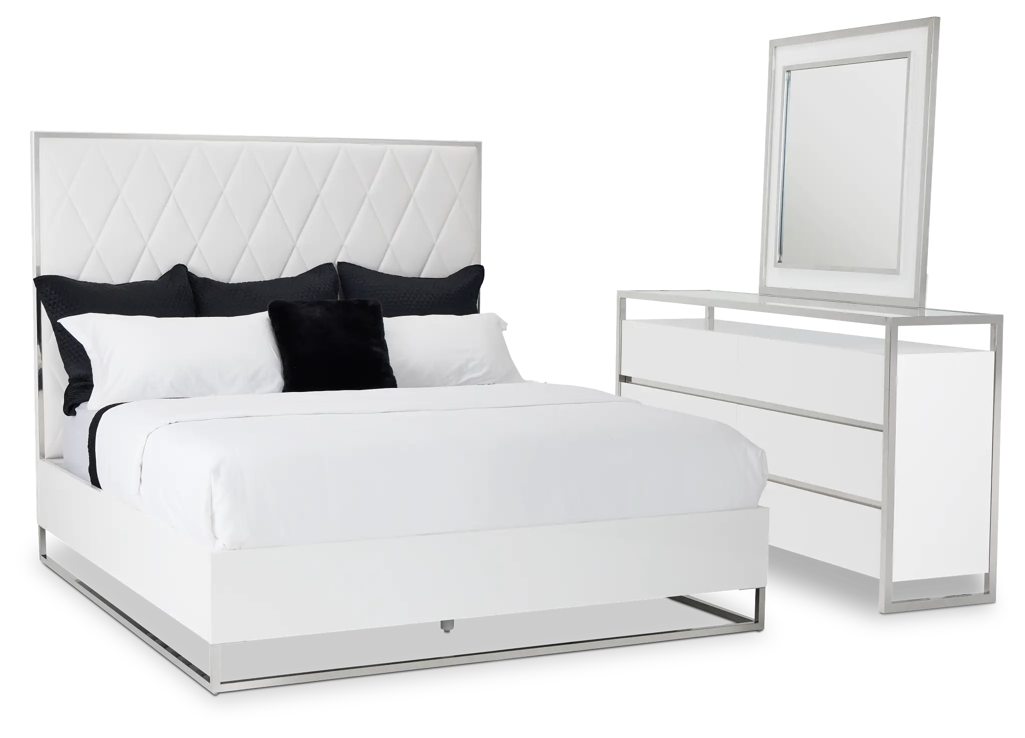 Miami White Uph Platform Bedroom Miami White Uph Platform Bedroom
