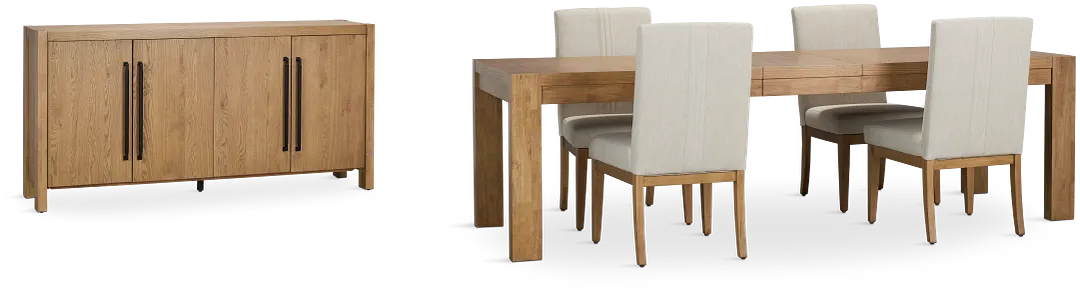 Tahoe Light Tone Rect Dining Room