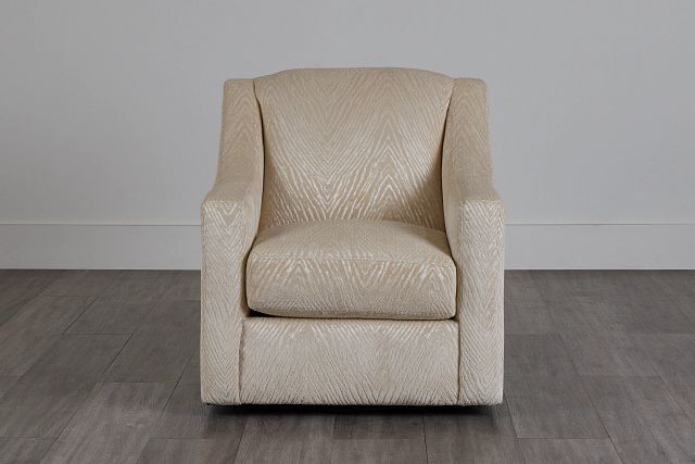 Aria Light Beige Fabric Swivel Chair