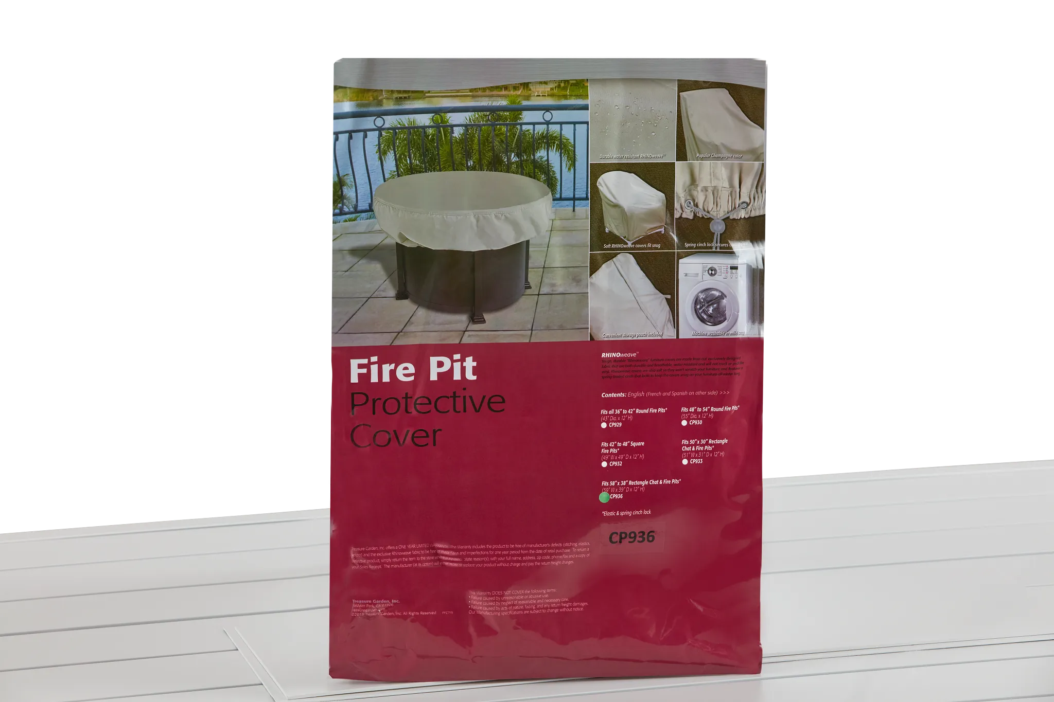 Khaki Rectangular Fire Pit Outdoor Cover