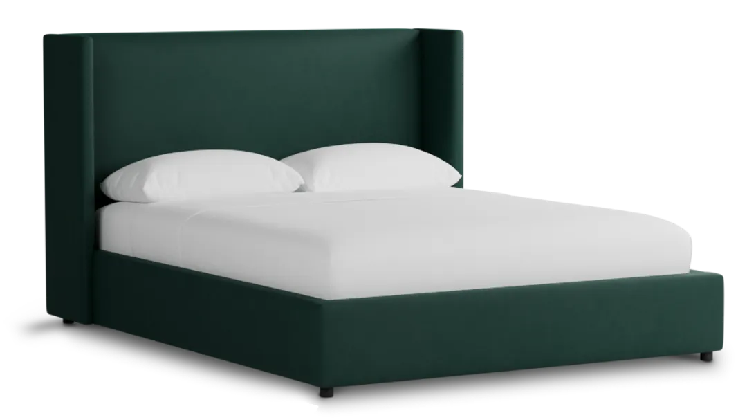 Captiva Joya Green 48" Upholstered Shelter Bed