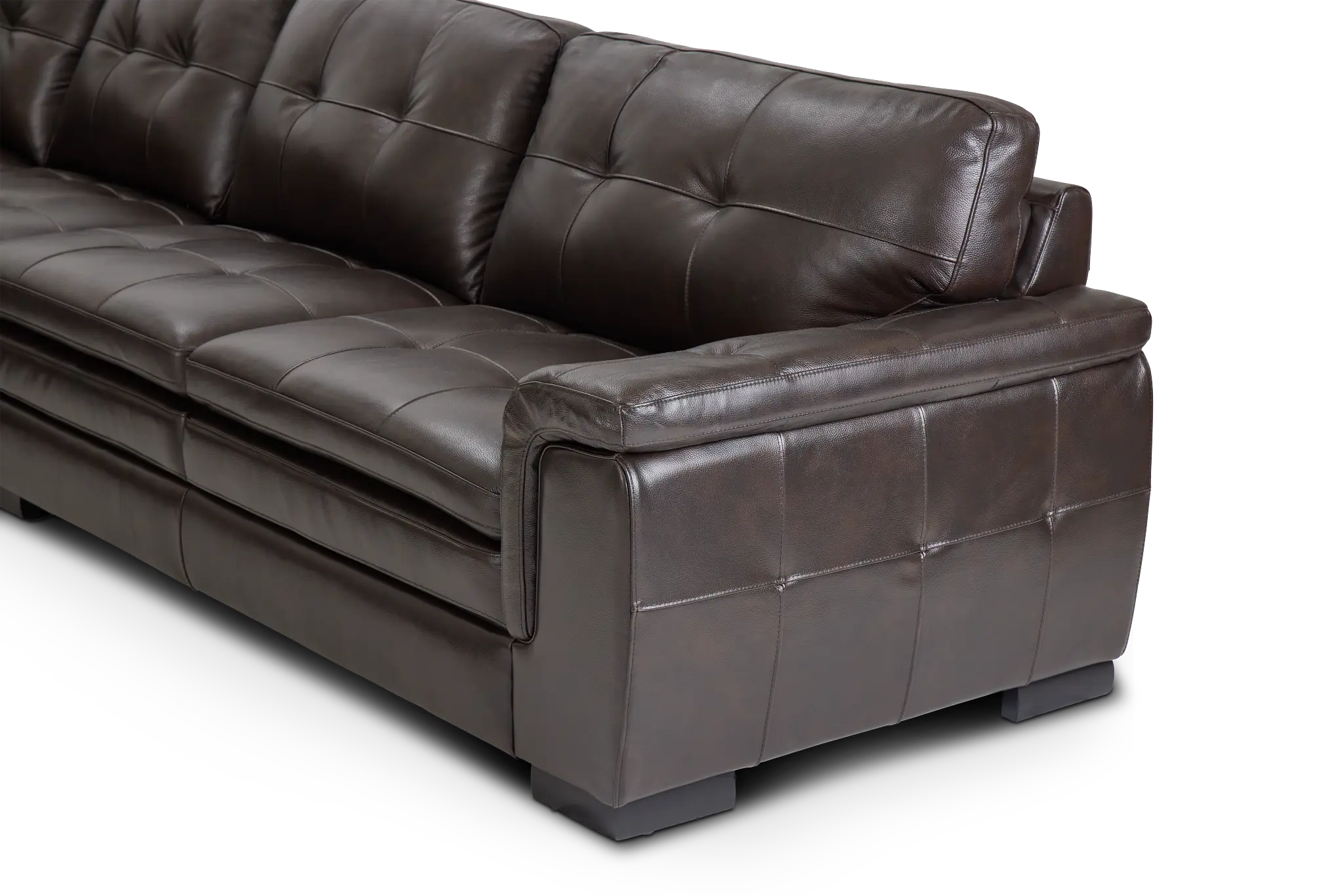 Braden Dark Brown Leather Large Left Chaise Sectional Braden Dark Brown Leather Large Left Chaise Sectional