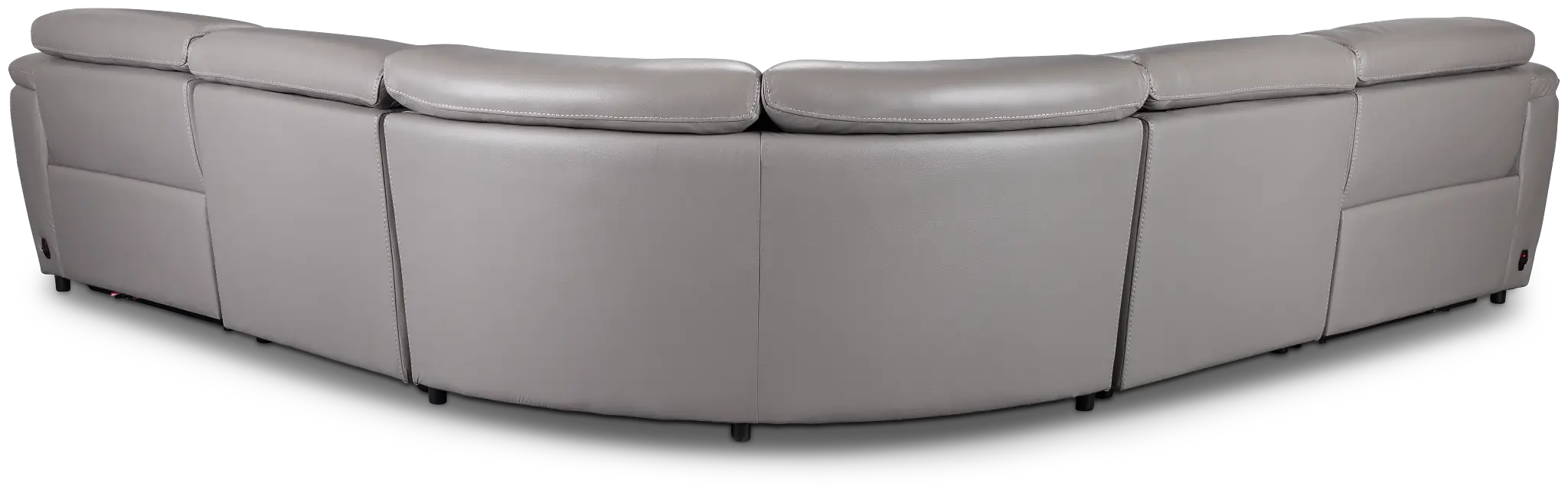Marion Gray Lthr/vinyl Small Two-arm Power Reclining Sectional Marion Gray Lthr/vinyl Small Two-arm Power Reclining Sectional