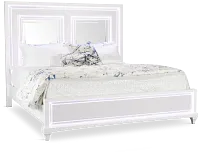 Milan White Panel Bed