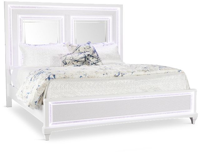 Milan White Panel Bed