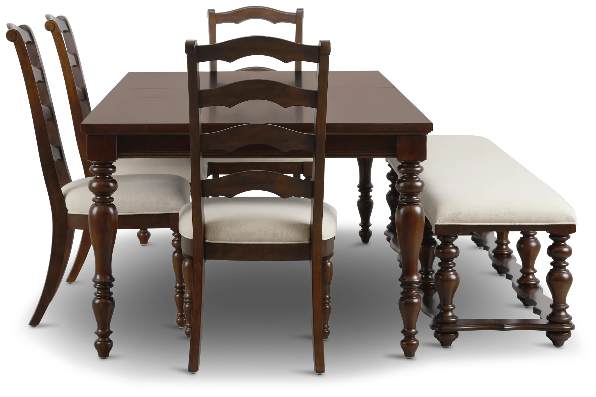 Savannah Dark Tone Rect Table, 4 Chairs & Bench Savannah Dark Tone Rect Table, 4 Chairs & Bench