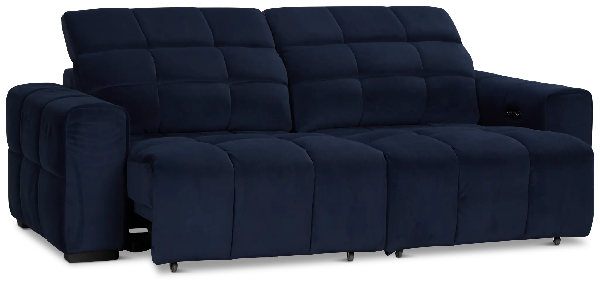 Gemma Navy Velvet Power Chaise Sofa Gemma Navy Velvet Power Chaise Sofa
