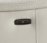 Aiden Light Gray Leather Power Glider Recliner With Power Headrest