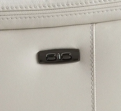 Aiden Light Gray Leather Power Glider Recliner With Power Headrest