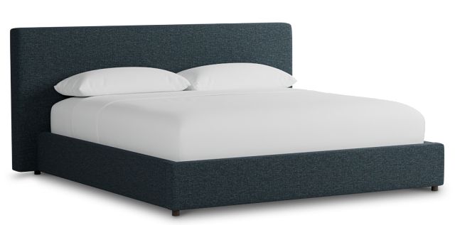 Gayton Elavation Dark Blue 44" Upholstered Platform Bed