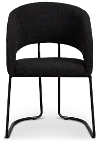 Merrick Black Round Upholstered Side Chair