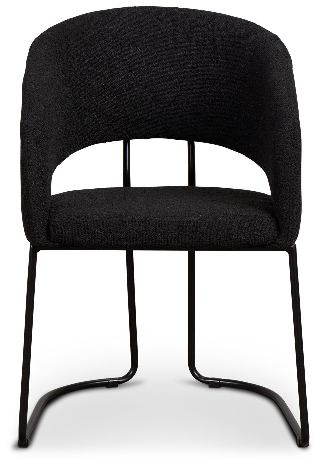 Merrick Black Round Upholstered Side Chair