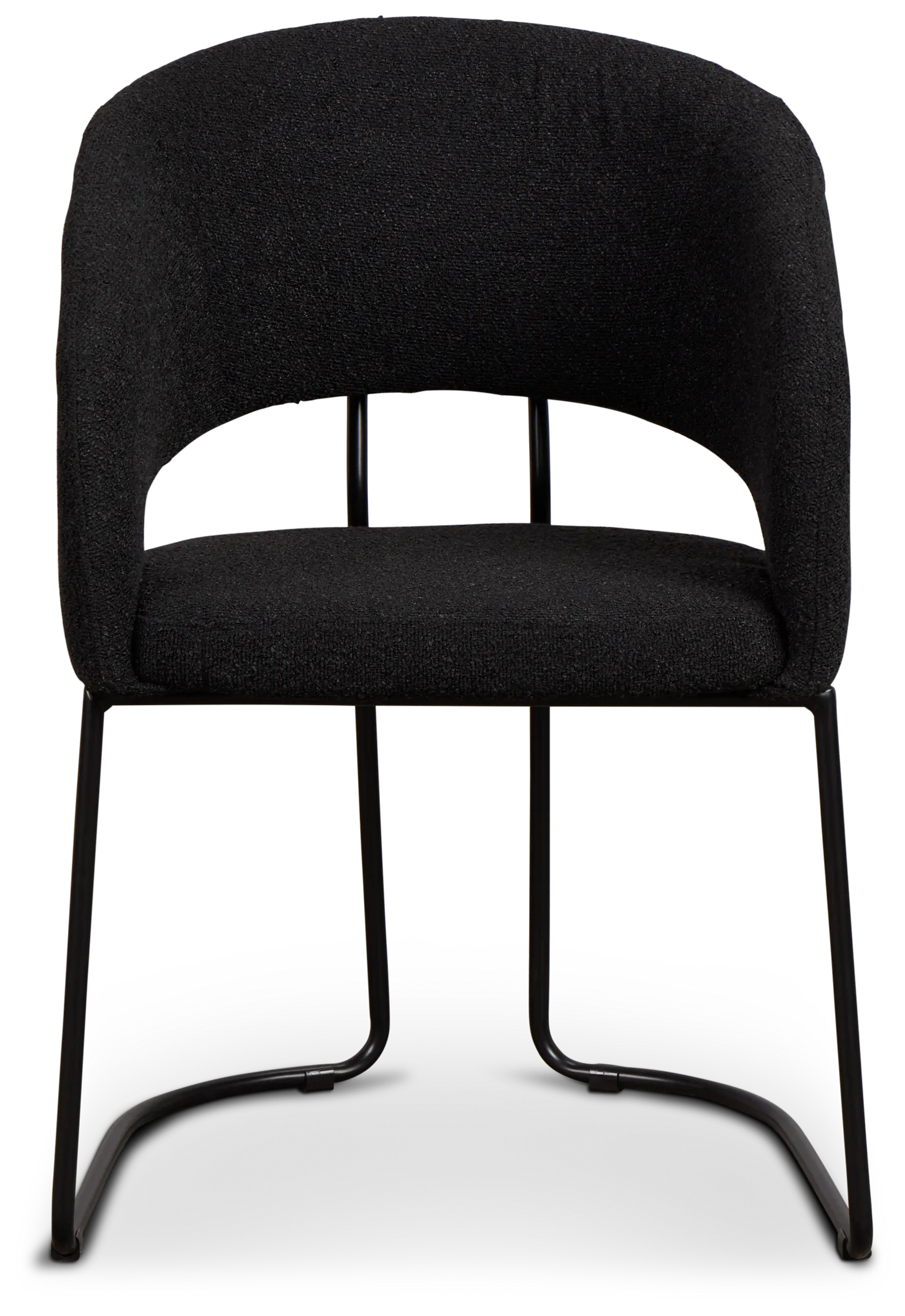 Merrick Black Round Upholstered Side Chair
