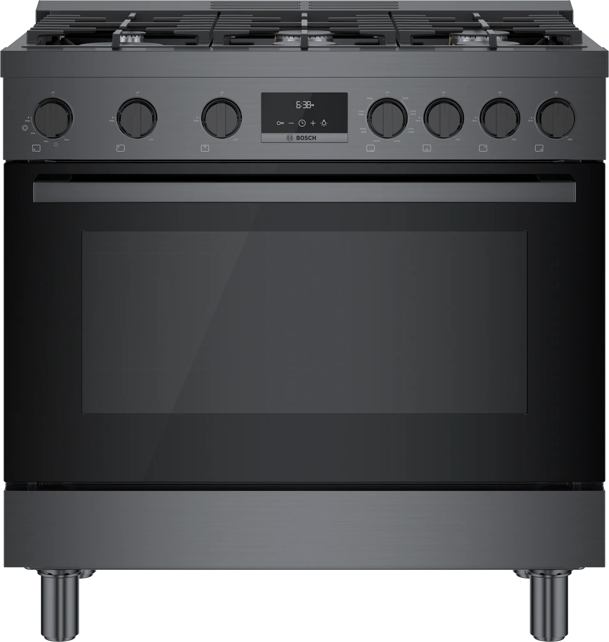 Bosch 800 Series Black 36" Dual Fuel Range