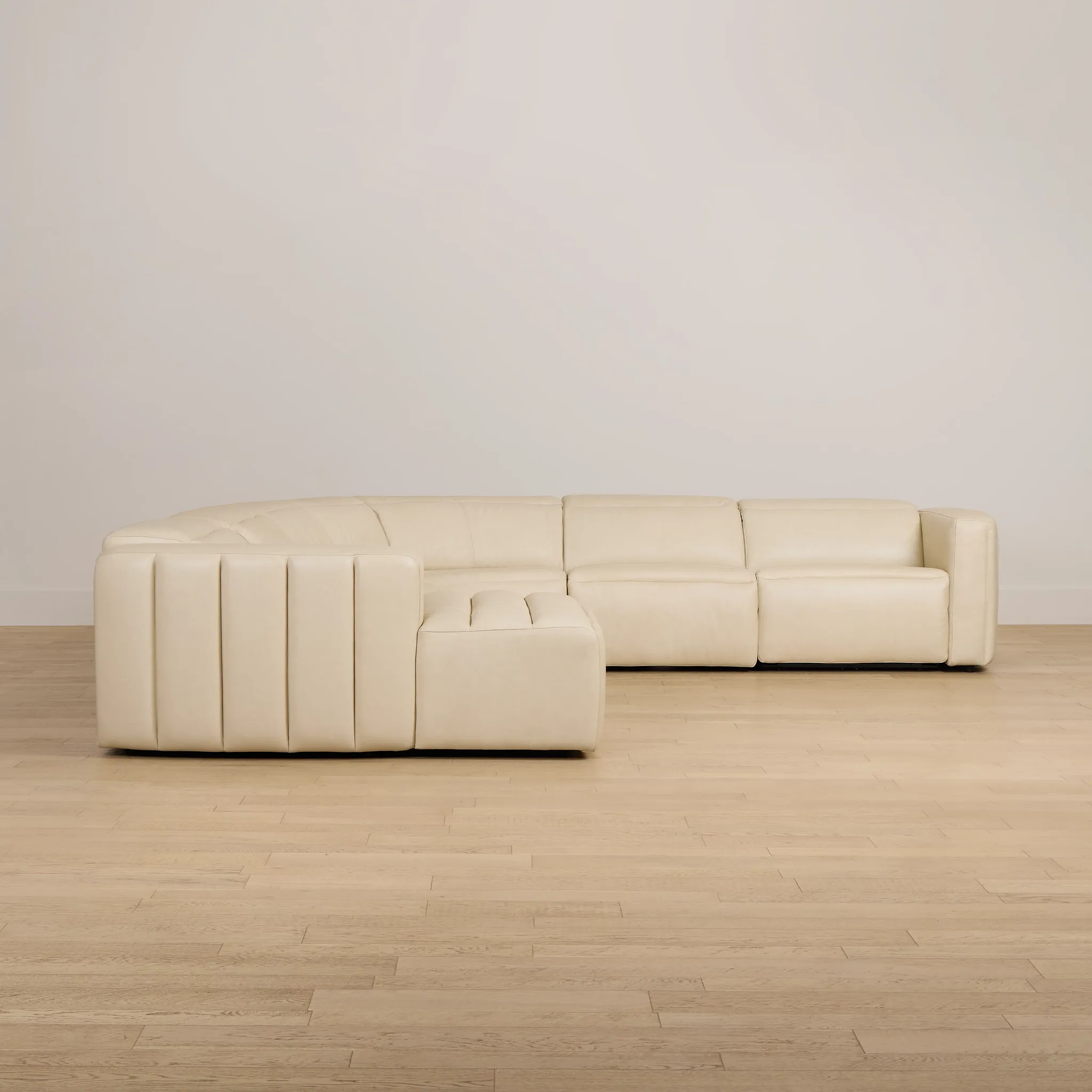 Jace Ivory Lthr/vinyl Small Left Chaise Power Reclining Sectional