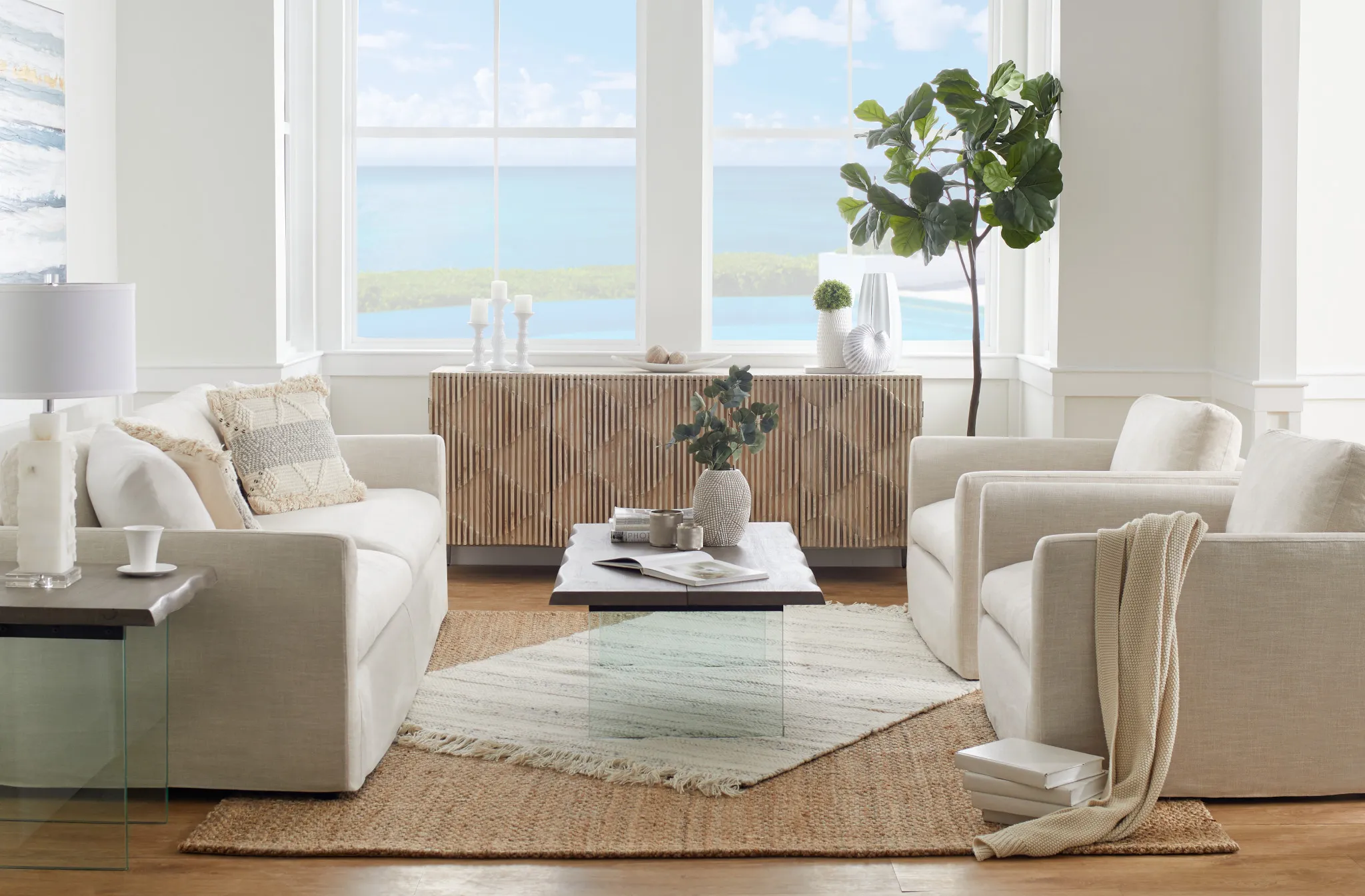 Willow 102" Light Beige Fabric Sofa