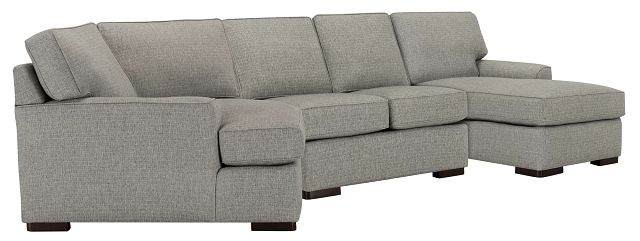 Austin Gray Fabric Right Chaise Cuddler Sectional