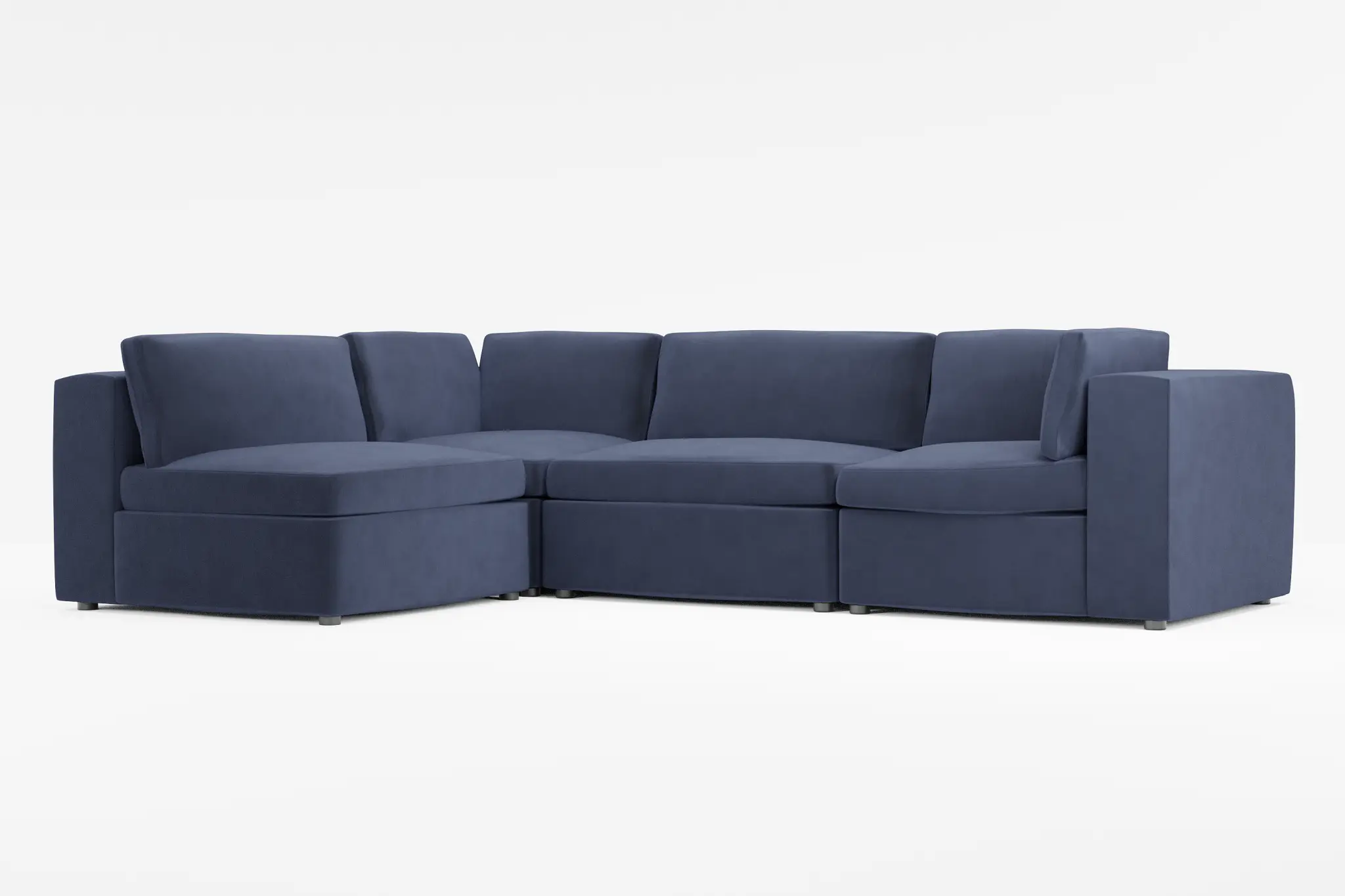 Destin Joya Dark Blue Velvet 4-piece Modular Sectional Destin Joya Dark Blue Velvet 4-piece Modular Sectional