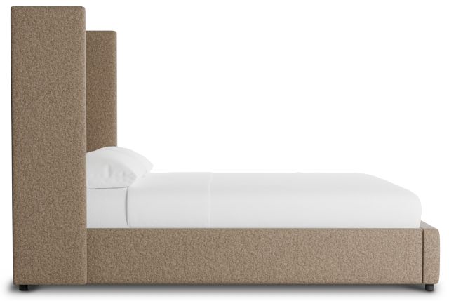 Captiva Merino Brown 60" Upholstered Shelter Bed