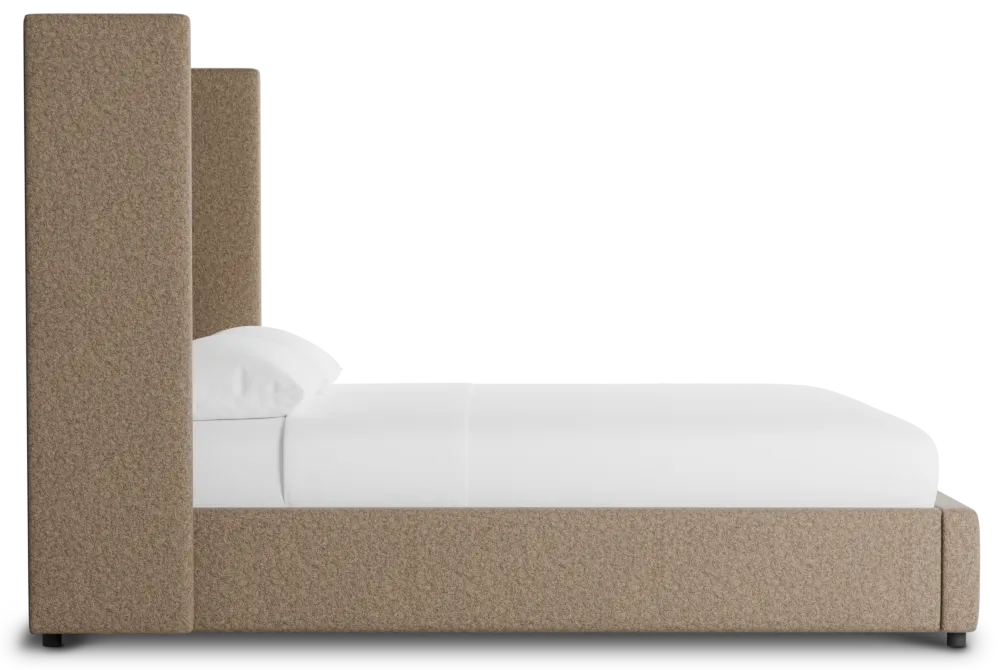 Captiva Merino Brown 60" Upholstered Shelter Bed