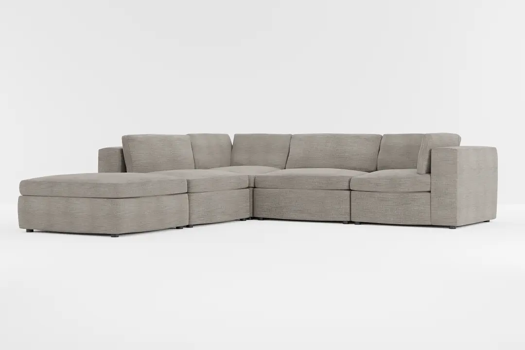 Destin Victory Gray Fabric 5pc Bumper Sectional Destin Victory Gray Fabric 5pc Bumper Sectional
