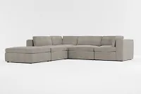 Destin Victory Gray Fabric 5pc Bumper Sectional
