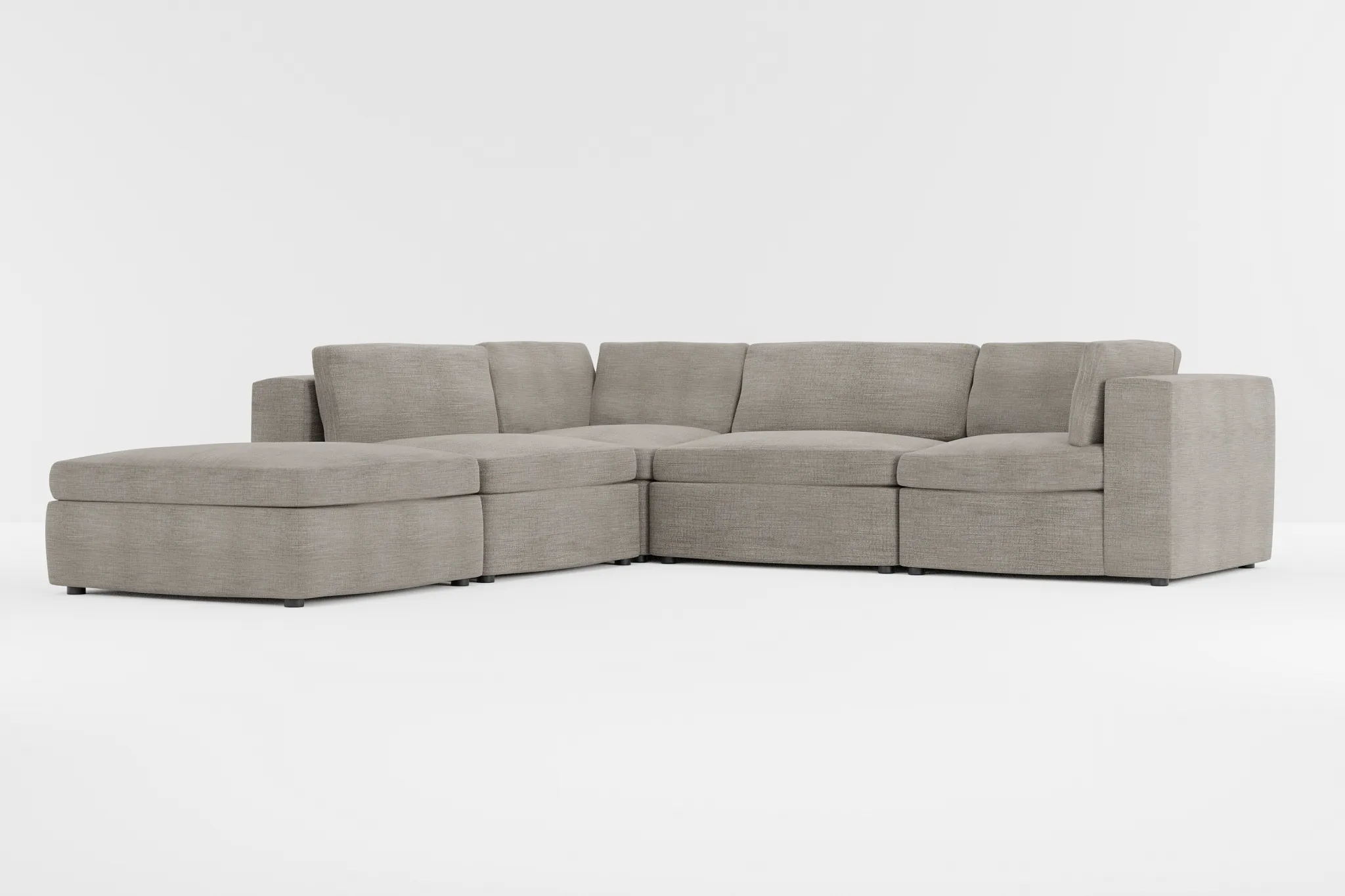 Destin Victory Gray Fabric 5pc Bumper Sectional