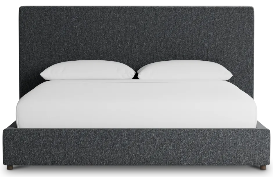 Grayton Delray Dark Gray 54" Upholstered Platform Bed