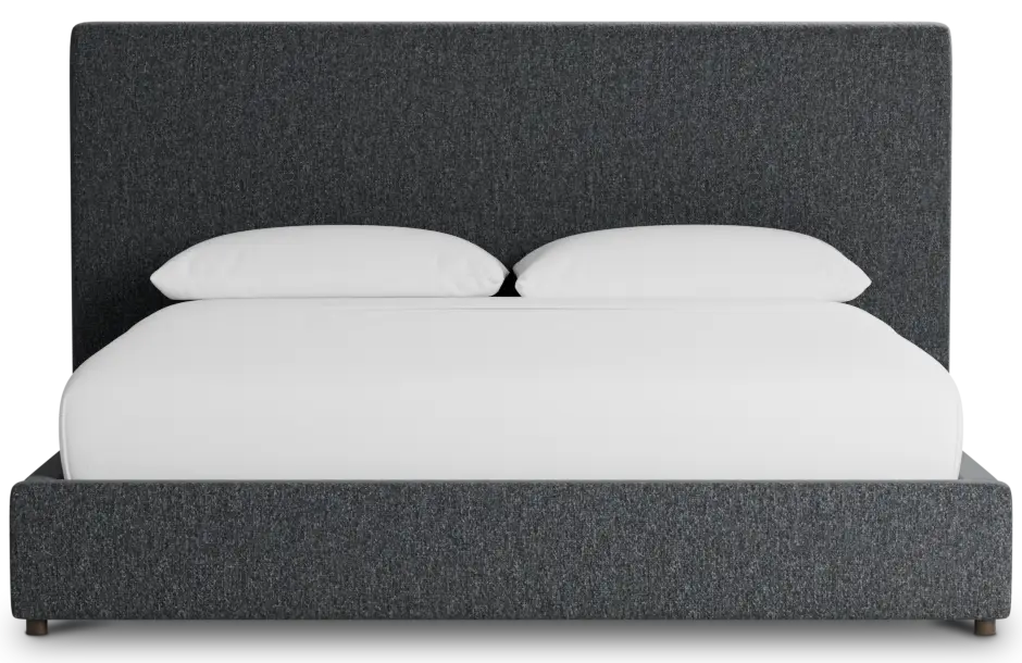 Grayton Delray Dark Gray 54" Upholstered Platform Bed Grayton Delray Dark Gray 54" Upholstered Platform Bed