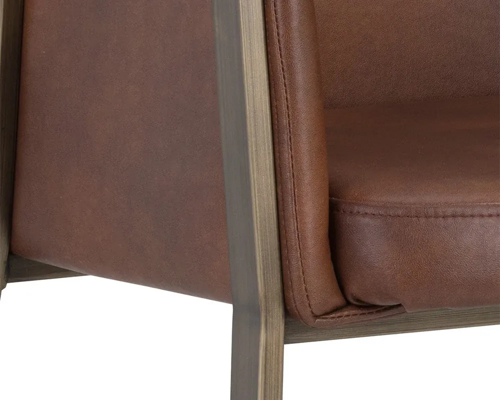 Liana Brown Upholstered Arm Chair