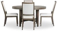 Alden Gray Round Table & 4 Chairs