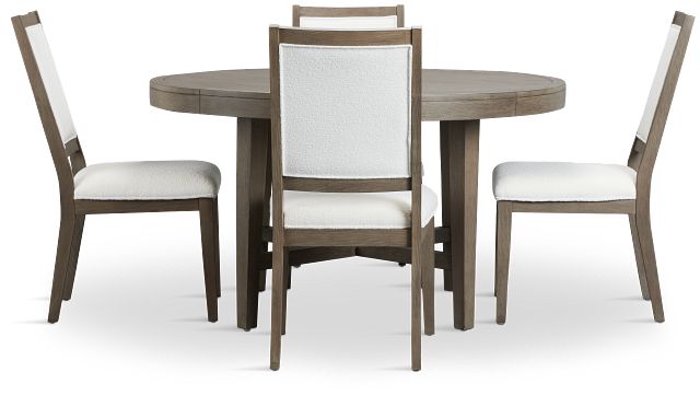 Alden Gray Round Table & 4 Chairs