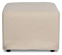 Marren Beige Fabric Ottoman