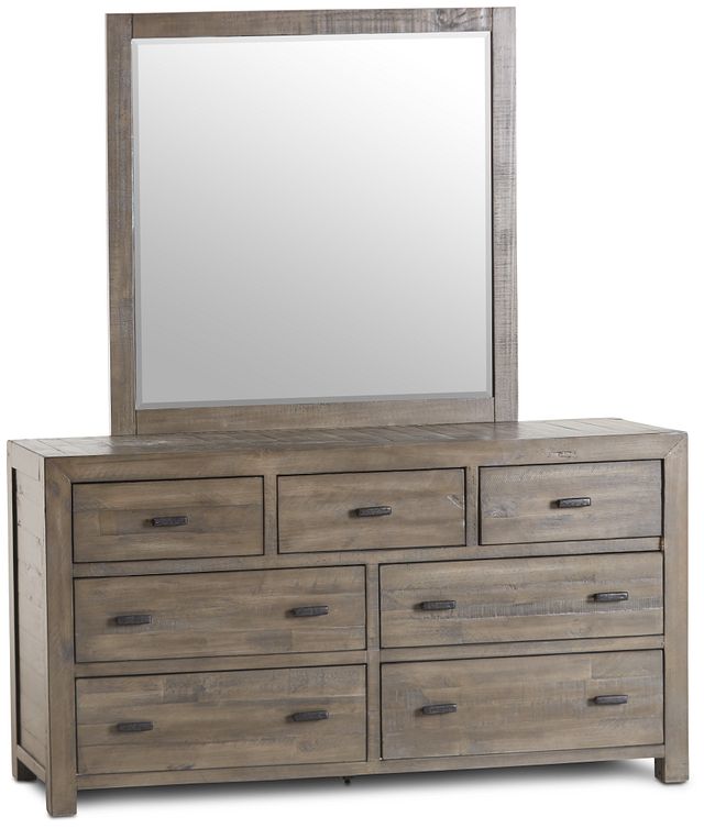 Seattle Gray Wood Dresser & Mirror