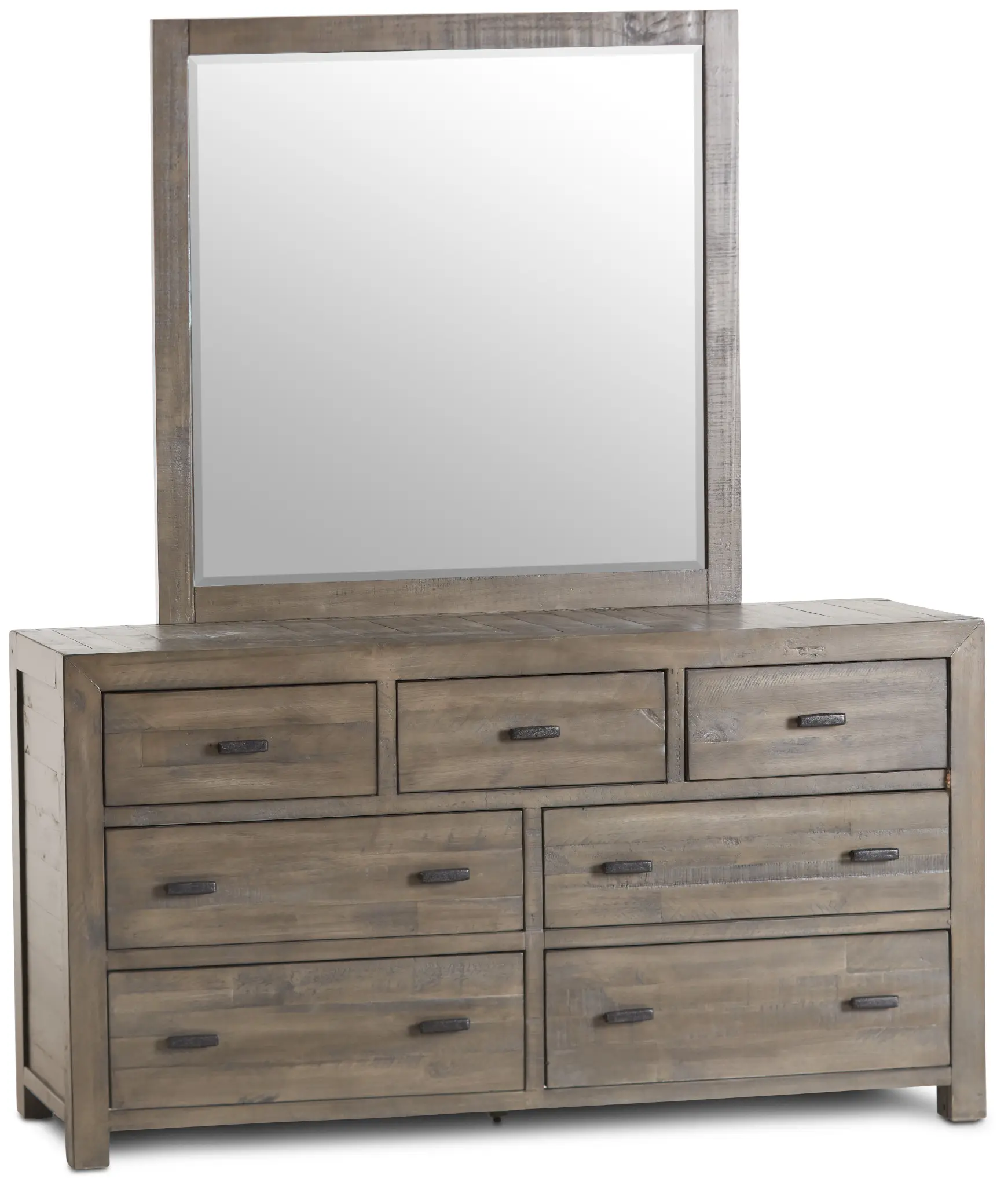 Seattle Gray Wood Dresser & Mirror Seattle Gray Wood Dresser & Mirror