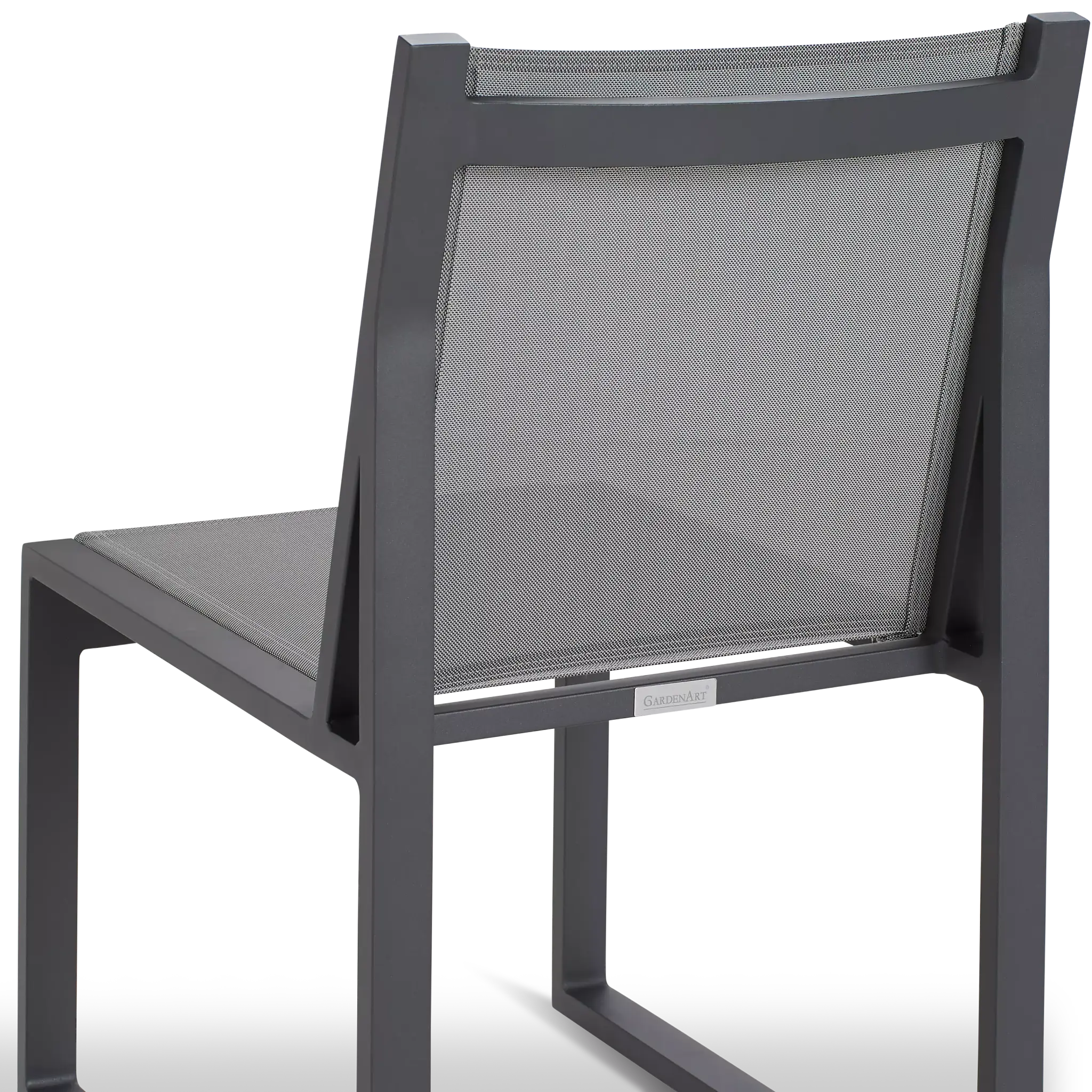 Linear 102" Teak Table & 4 Sling Side Chairs Linear 102" Teak Table & 4 Sling Side Chairs