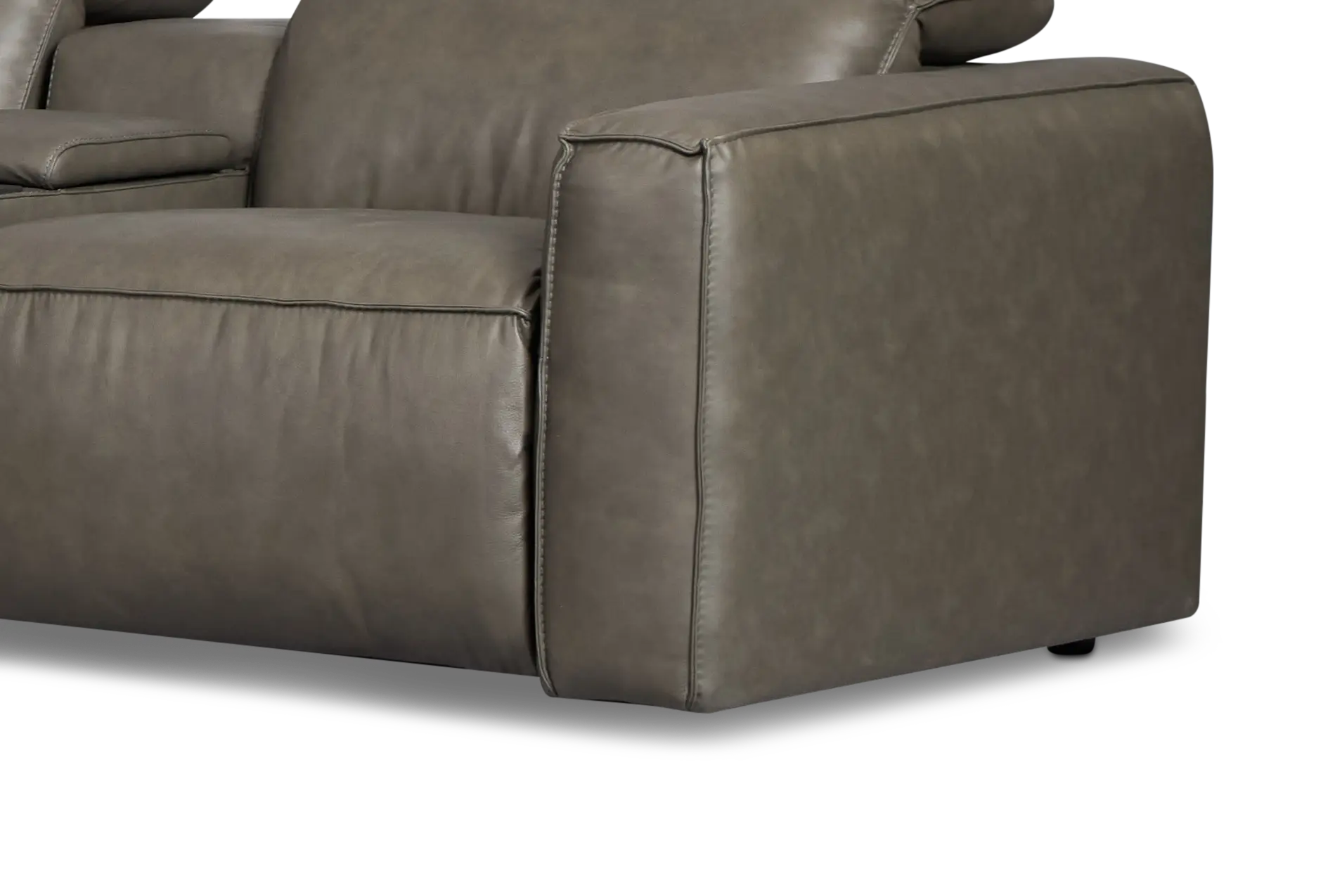 Ryland Dark Gray Lthr/vinyl Large Triple Power Reclining Two-arm Sectional Ryland Dark Gray Lthr/vinyl Large Triple Power Reclining Two-arm Sectional