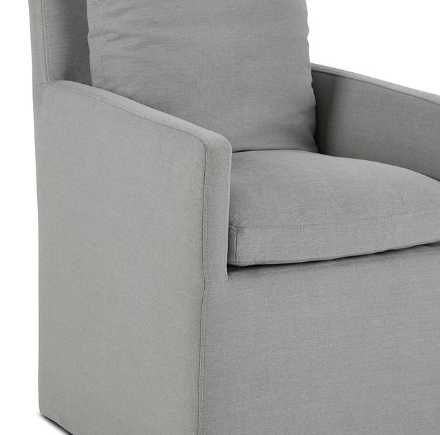 Auden Light Gray Castored Upholstered Arm Chair