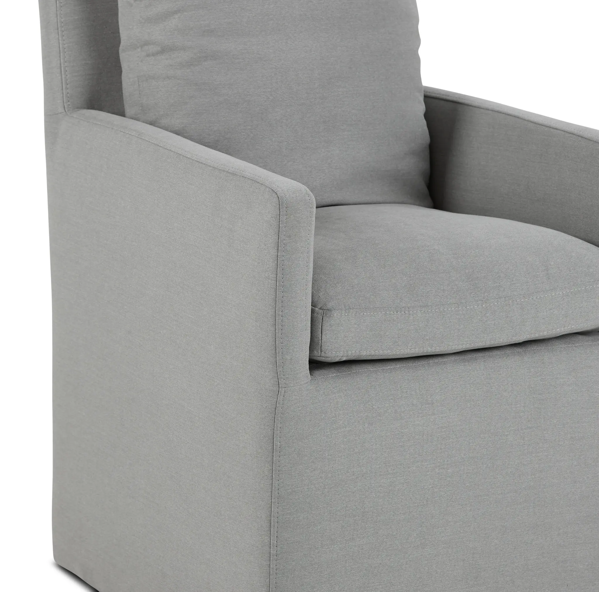 Auden Light Gray Castored Upholstered Arm Chair Auden Light Gray Castored Upholstered Arm Chair