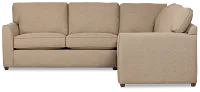 Tate Brown Fabric Medium 2-arm Right Cooling Memory Foam Sleeper Sec