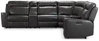 Benji Dark Gray Lthr/vinyl Large Dual Power Reclining Two-arm Sectional